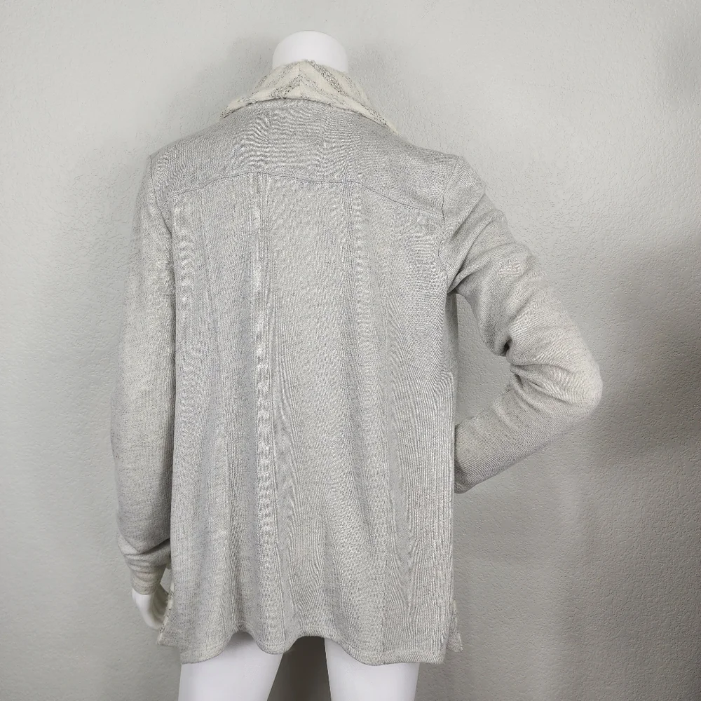Lucky Wool Gray Boho Open Long Cardigan Size M